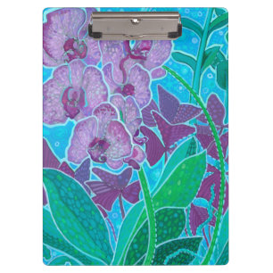 Window Garden Orchid Flowers Floral Botanical Art Clipboard