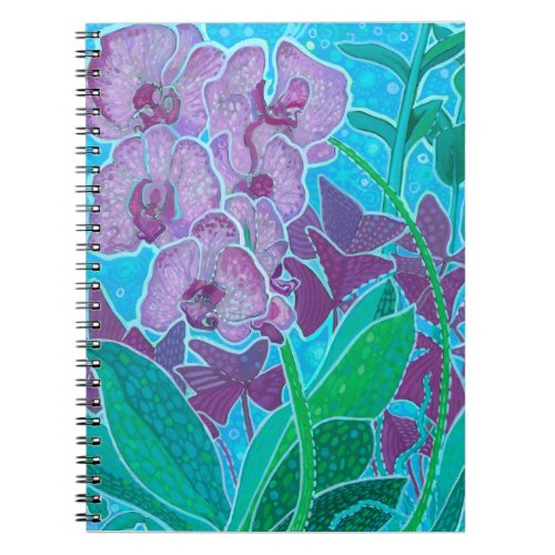 Window Garden Orchid Flowers Floral Botanical Art Notebook