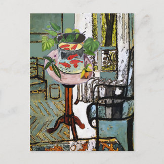 Window in Green with Gold Fish, Postcard