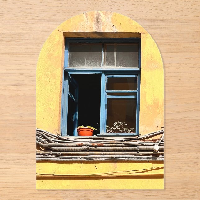 Window in Saint-Petersburg Acrylic Invitations (Front)
