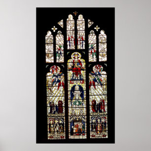 Window in Worcester Cathedral, 15th century Poster