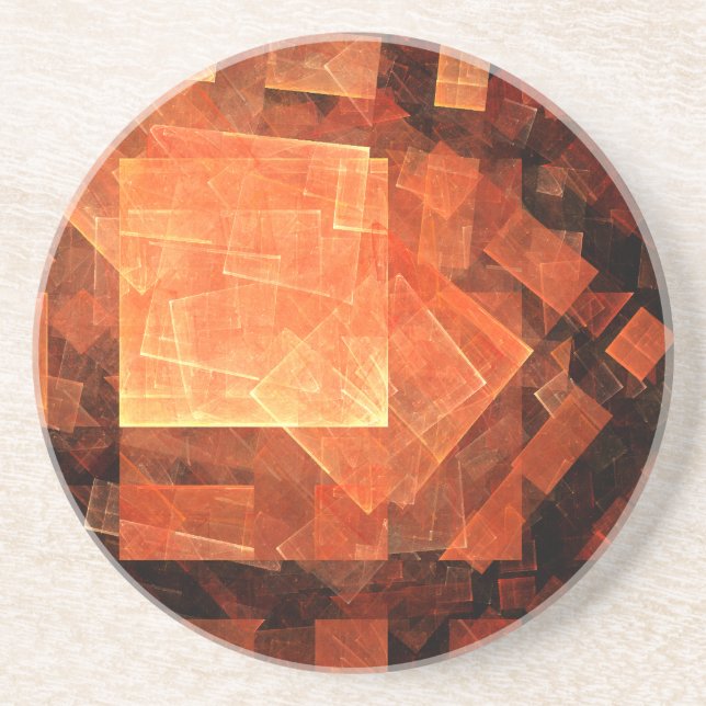 Window Light Abstract Art Sandstone Coaster (Front)