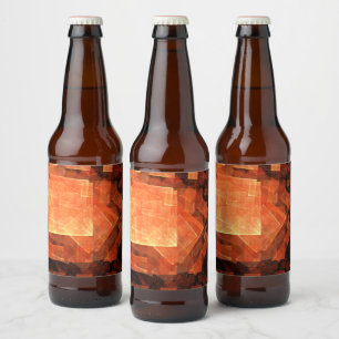 Window Light Modern Geometric Squares Abstract Art Beer Bottle Label