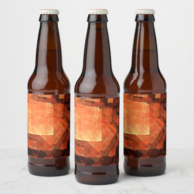 Window Light Modern Geometric Squares Abstract Art Beer Bottle Label (Bottles)