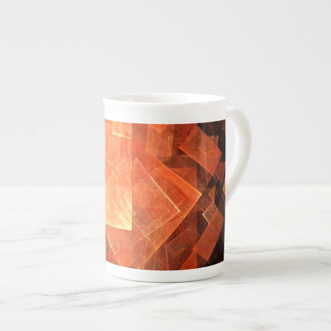 Window Light Modern Geometric Squares Abstract Art Bone China Mug (Front Right)