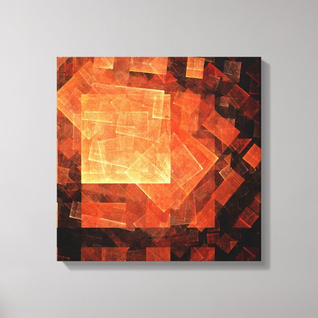 Window Light Modern Geometric Squares Abstract Art Canvas Print (Front)