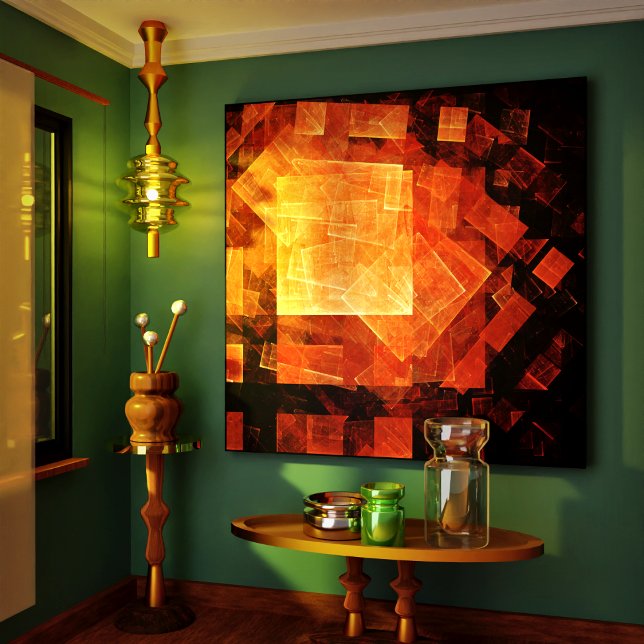 Window Light Modern Geometric Squares Abstract Art Canvas Print (Window Light Abstract Art Wrapped Canvas Print)