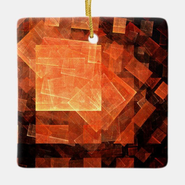 Window Light Modern Geometric Squares Abstract Art Ceramic Ornament (Front)