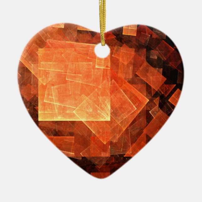 Window Light Modern Geometric Squares Abstract Art Ceramic Ornament (Front)
