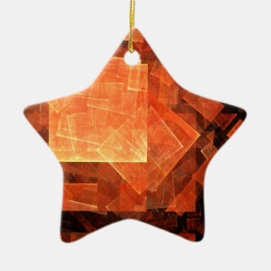Window Light Modern Geometric Squares Abstract Art Ceramic Ornament