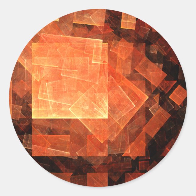Window Light Modern Geometric Squares Abstract Art Classic Round Sticker (Front)