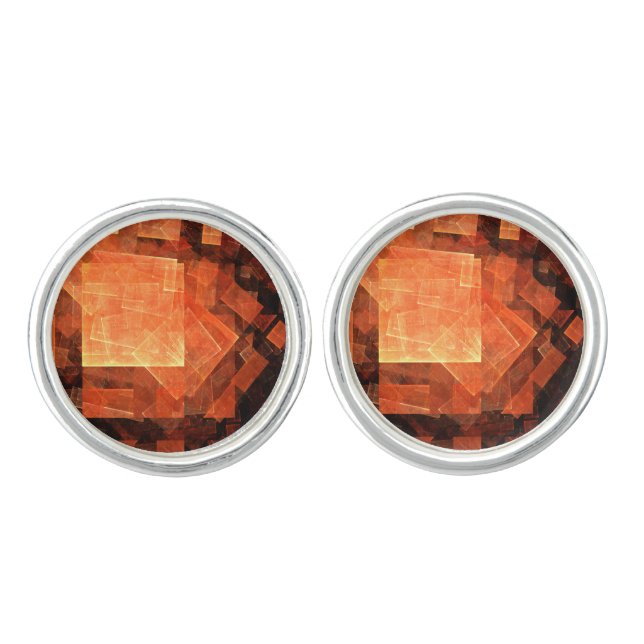Window Light Modern Geometric Squares Abstract Art Cufflinks (Front)