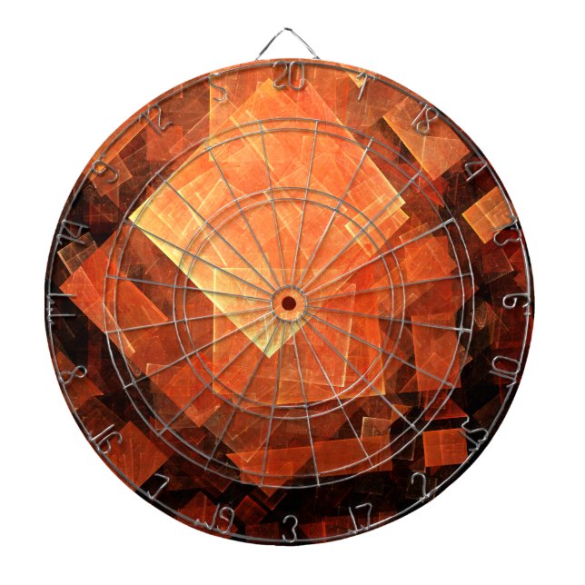 Window Light Modern Geometric Squares Abstract Art Dartboard With Darts (Front)