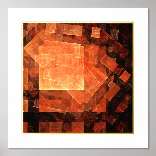 Window Light Modern Geometric Squares Abstract Art Foil Prints (Front)