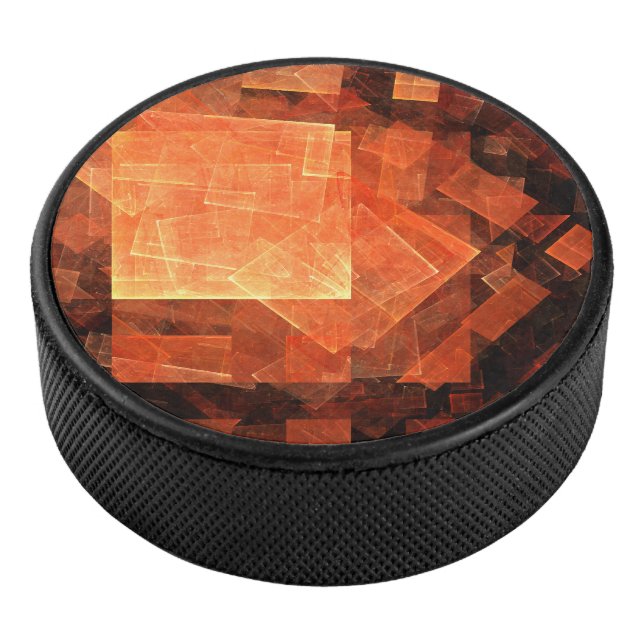 Window Light Modern Geometric Squares Abstract Art Hockey Puck (3/4)