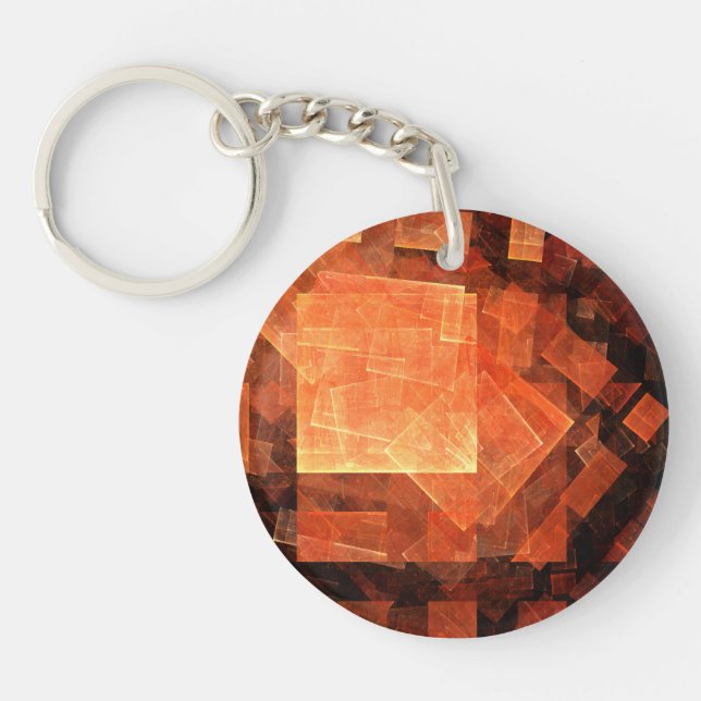 Window Light Modern Geometric Squares Abstract Art Keychain (Front)