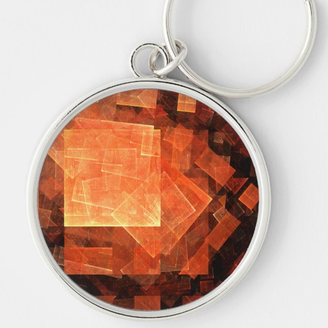 Window Light Modern Geometric Squares Abstract Art Keychain (Front)