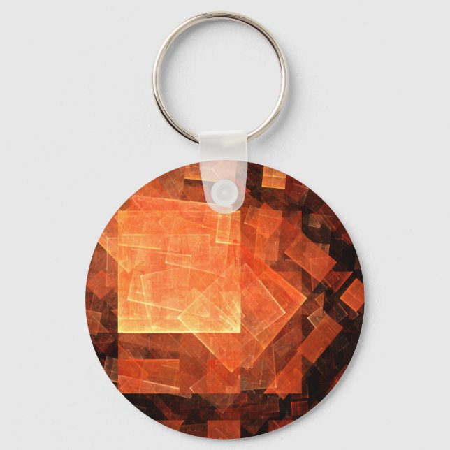 Window Light Modern Geometric Squares Abstract Art Keychain (Front)
