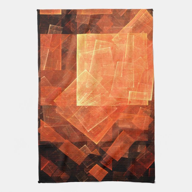 Window Light Modern Geometric Squares Abstract Art Kitchen Towel (Vertical)
