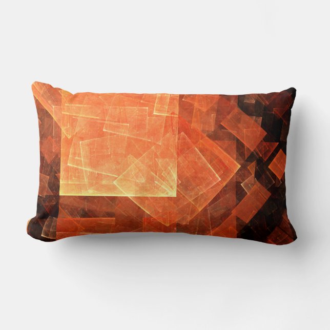 Window Light Modern Geometric Squares Abstract Art Lumbar Pillow (Front)