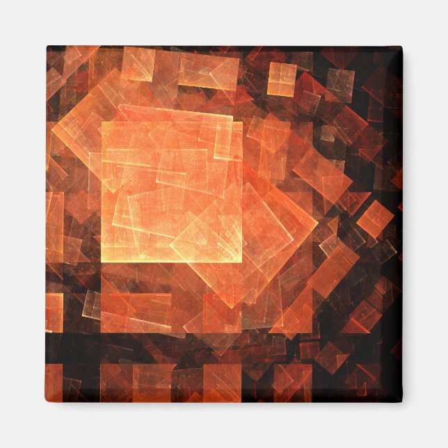 Window Light Modern Geometric Squares Abstract Art Magnet (Front)