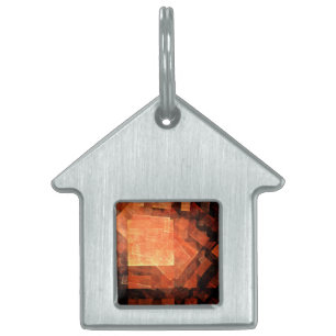 Window Light Modern Geometric Squares Abstract Art Pet ID Tag