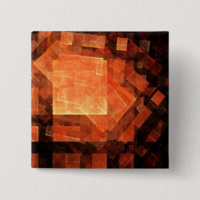 Window Light Modern Geometric Squares Abstract Art Pinback Button (Front)