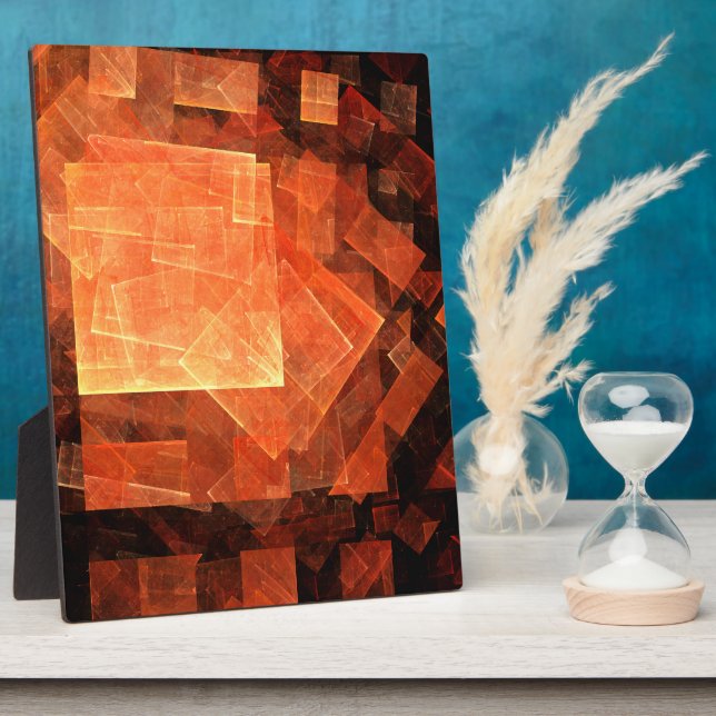 Window Light Modern Geometric Squares Abstract Art Plaque (Side)