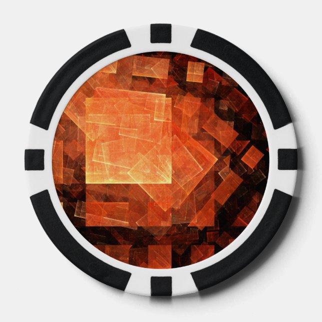Window Light Modern Geometric Squares Abstract Art Poker Chips (Front)