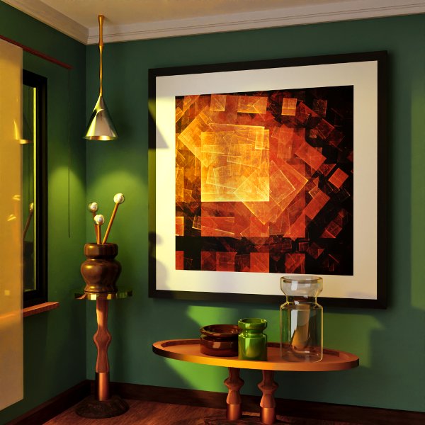 Window Light Modern Geometric Glow Squares Abstract Art