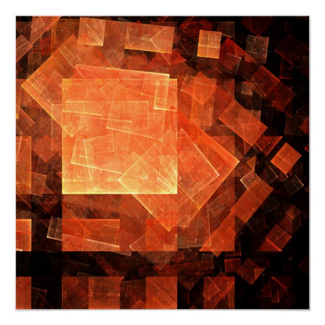 Window Light Modern Geometric Squares Abstract Art Poster (Front)