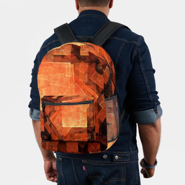 Window Light Modern Geometric Squares Abstract Art Printed Backpack (Insitu (Model))