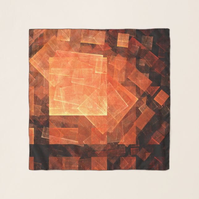 Window Light Modern Geometric Squares Abstract Art Scarf (Front)