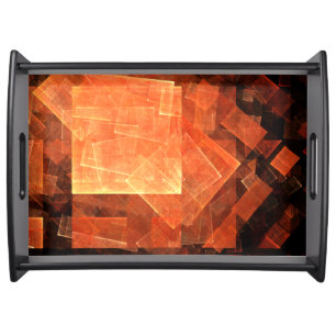 Window Light Modern Geometric Squares Abstract Art Serving Tray