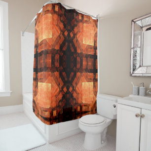 Window Light Modern Geometric Squares Abstract Art Shower Curtain