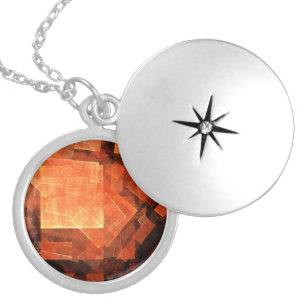 Window Light Modern Geometric Squares Abstract Art Silver Plated Necklace