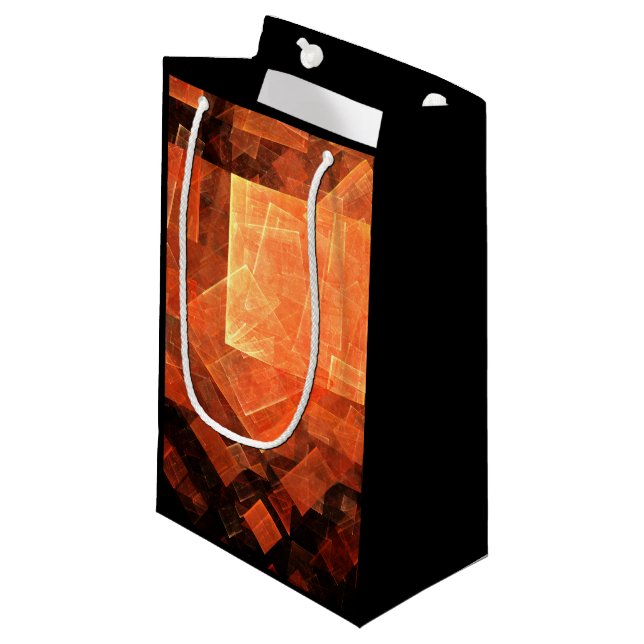 Window Light Modern Geometric Squares Abstract Art Small Gift Bag (Front Angled)