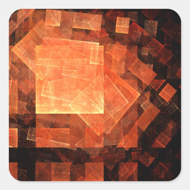 Window Light Modern Geometric Squares Abstract Art Square Sticker (Front)