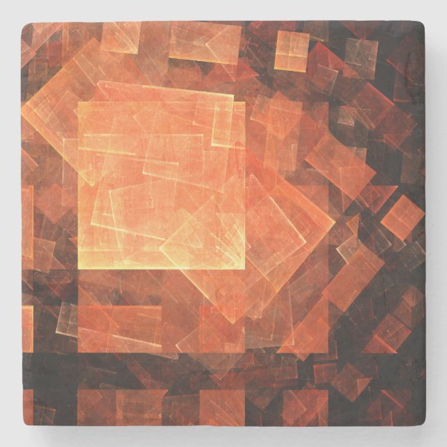 Window Light Modern Geometric Squares Abstract Art Stone Coaster (Front)