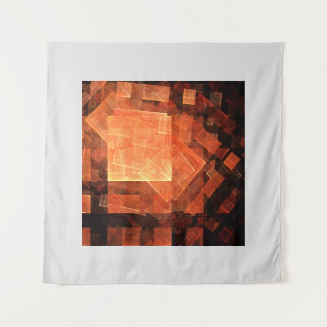 Window Light Modern Geometric Squares Abstract Art Tapestry (Front)