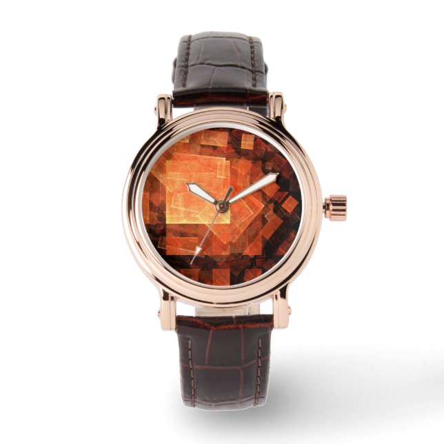 Window Light Modern Geometric Squares Abstract Art Watch (Front)