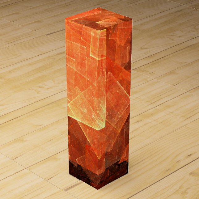 Window Light Modern Geometric Squares Abstract Art Wine Box (Front)