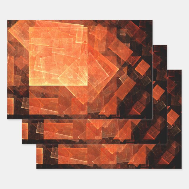 Window Light Modern Geometric Squares Abstract Art Wrapping Paper Sheets (Set)