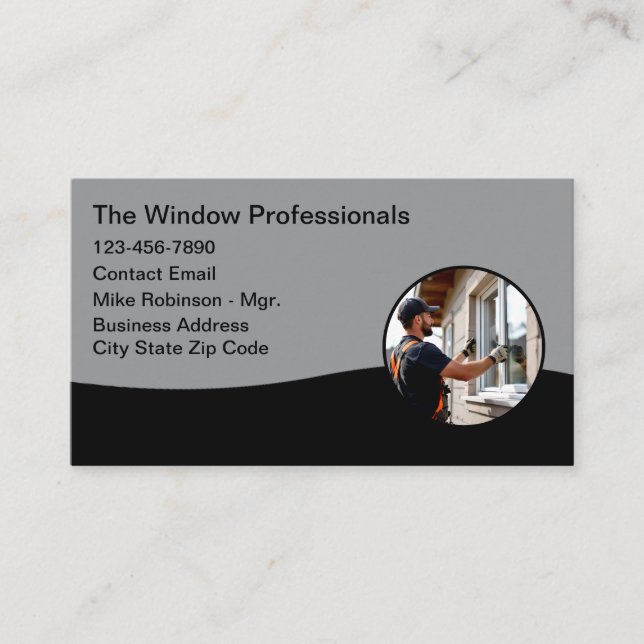 Window Manufacturing And Installation Business Card (Front)
