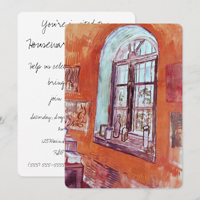 Window of Vincent van Gogh's Studio at the Asylum Invitation (Front/Back)