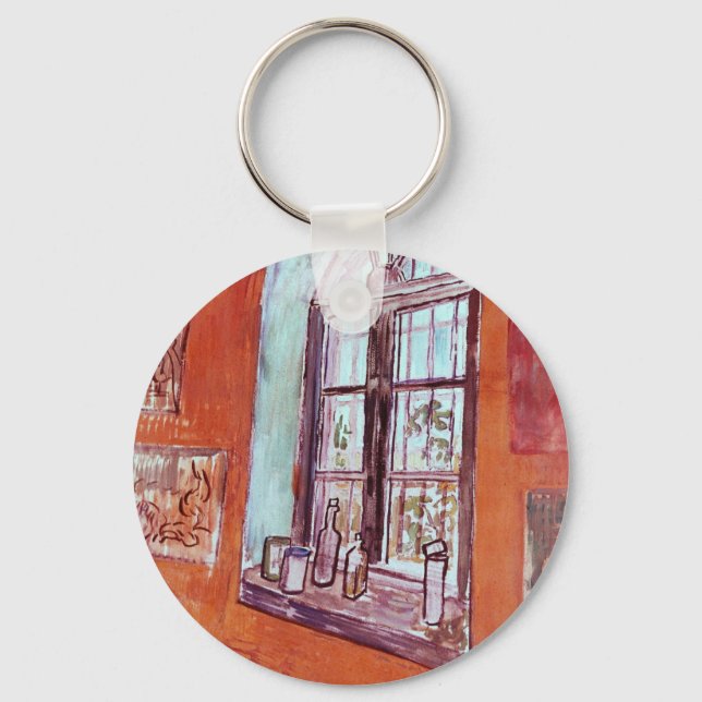 Window of Vincent van Gogh's Studio at the Asylum Keychain (Front)