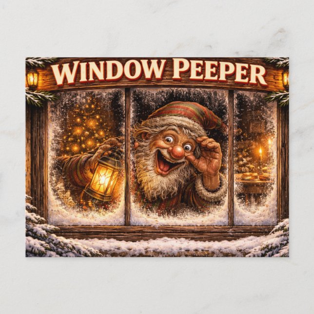 Window Peeper Icelandic Yule Lad Postcard  (Front)