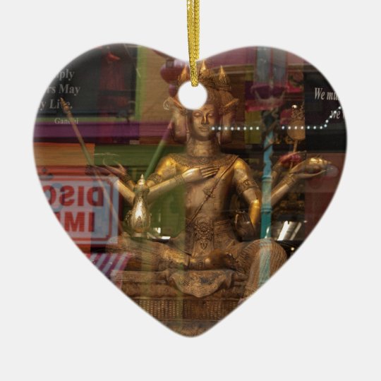 Window Reflection of Chinatown, San Francisco.jpg Ceramic Ornament