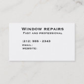 Window repair businesses card (Back)