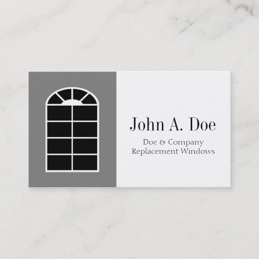 Customizable Window Replacement Installer/Company White Business Card